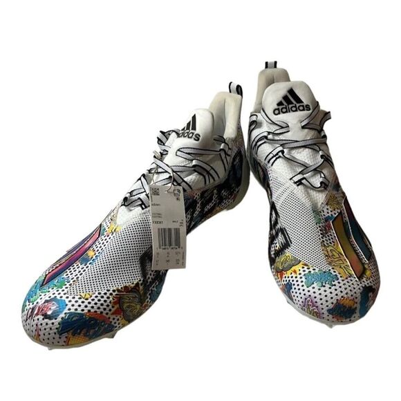Adidas Adizero Comics Football Cleats FX8361 Men\'s US 17 White Multi Color NWT main image 5